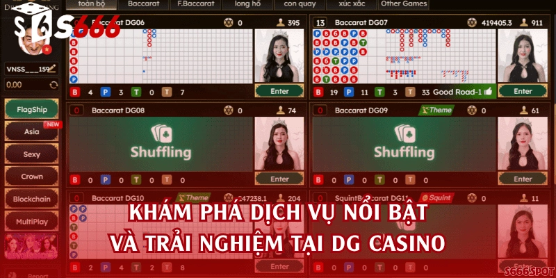 Khám phá dịch vụ nổi bật và trải nghiệm tại DG Casino
