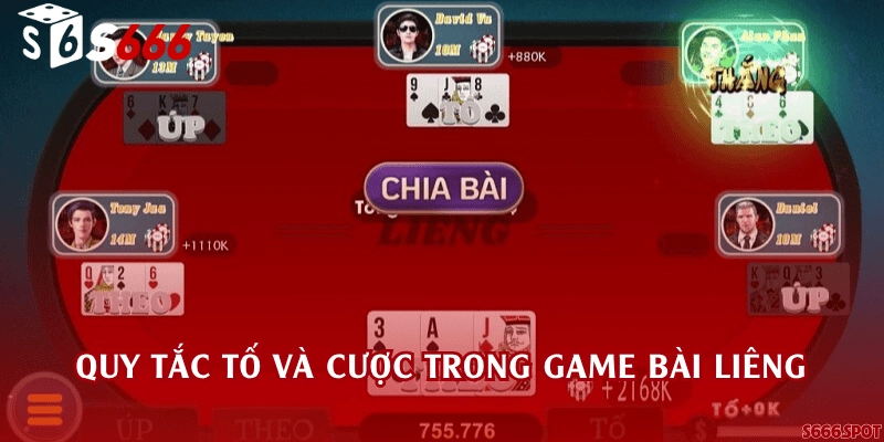 Quy tắc tố và cược trong game bài Liêng